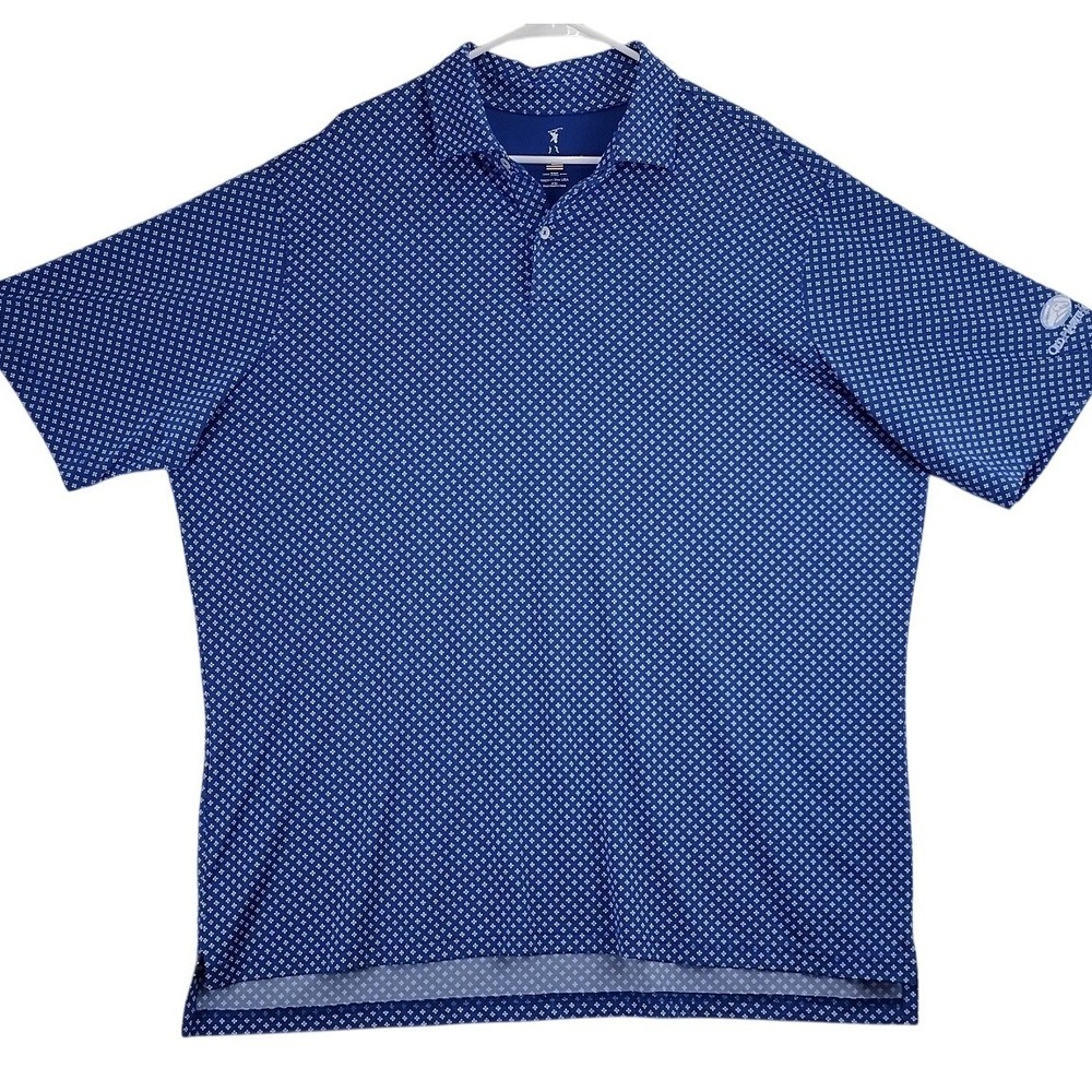Fairway & Greene Old Hawthorne Polo Shirt Mens XXL Blue Geometric Golf Preppy